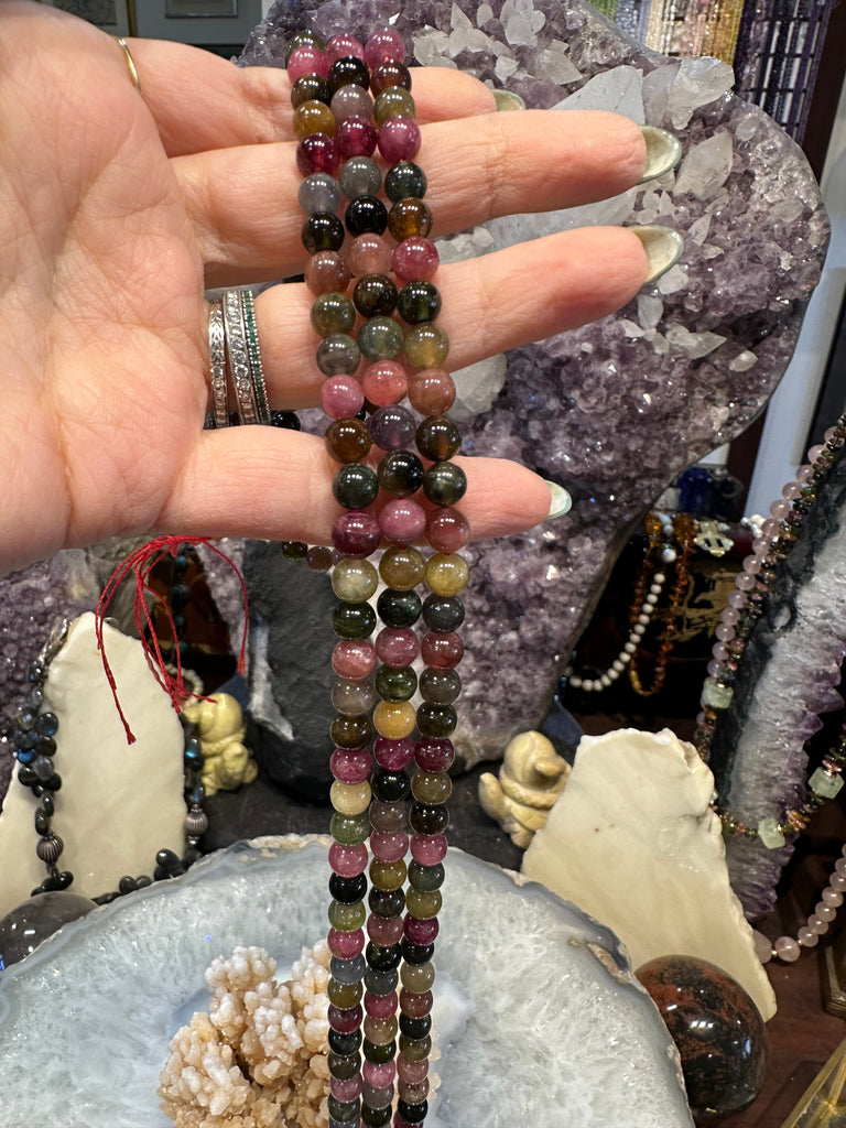 Beautiful Multicolour tourmaline 6mm gemstone beads