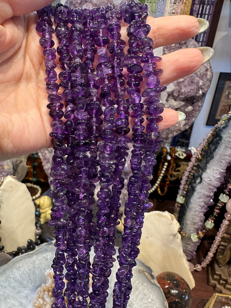 Amethyst grape 8-10mm nugget gemstone beads