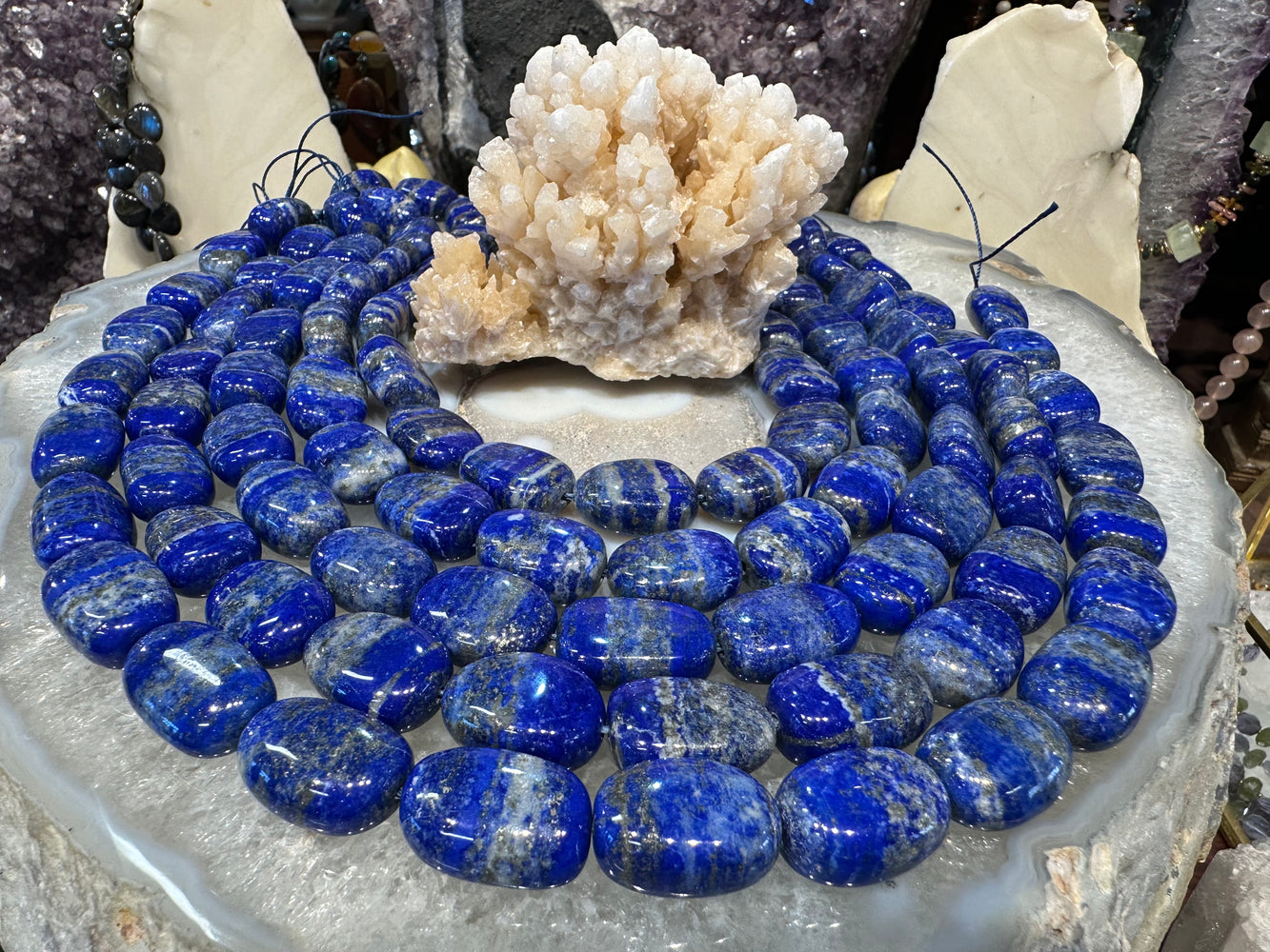 Blue Lapis Lazuli tumble 18mm gemstones beads