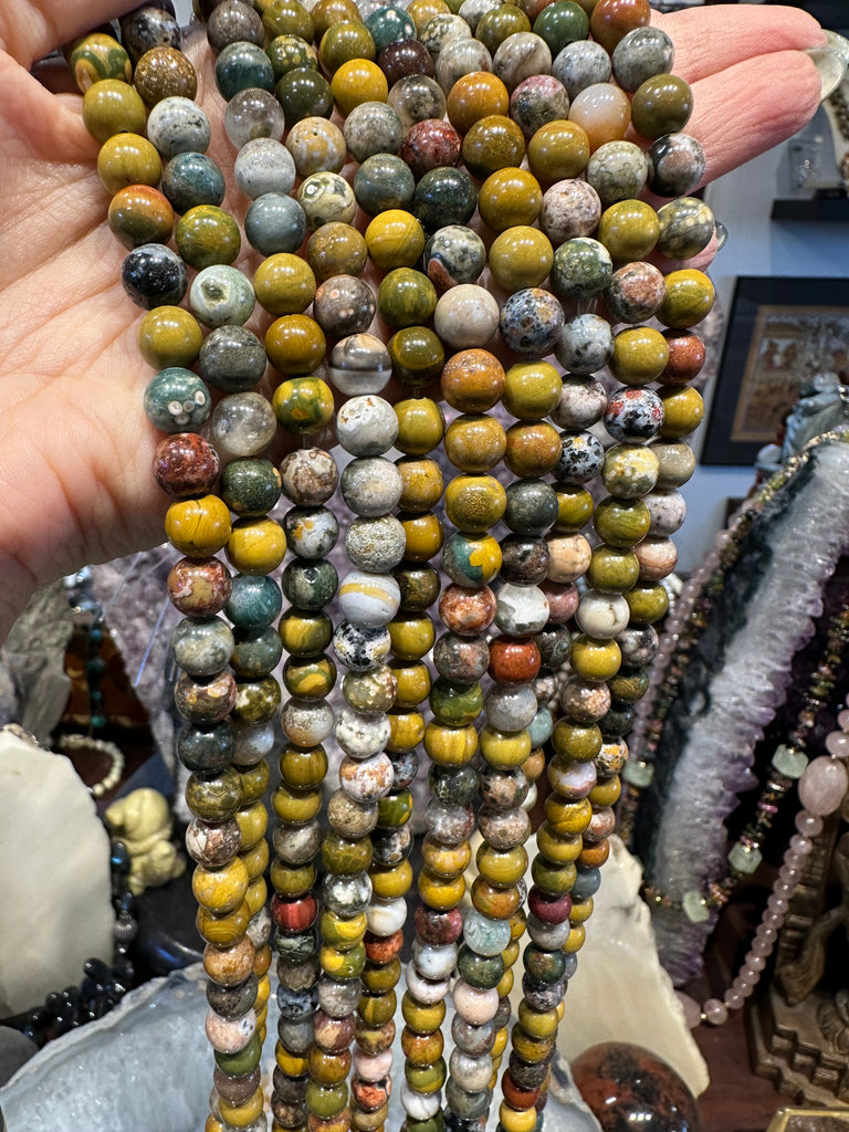 Ocean jasper 8mm gemstone beads