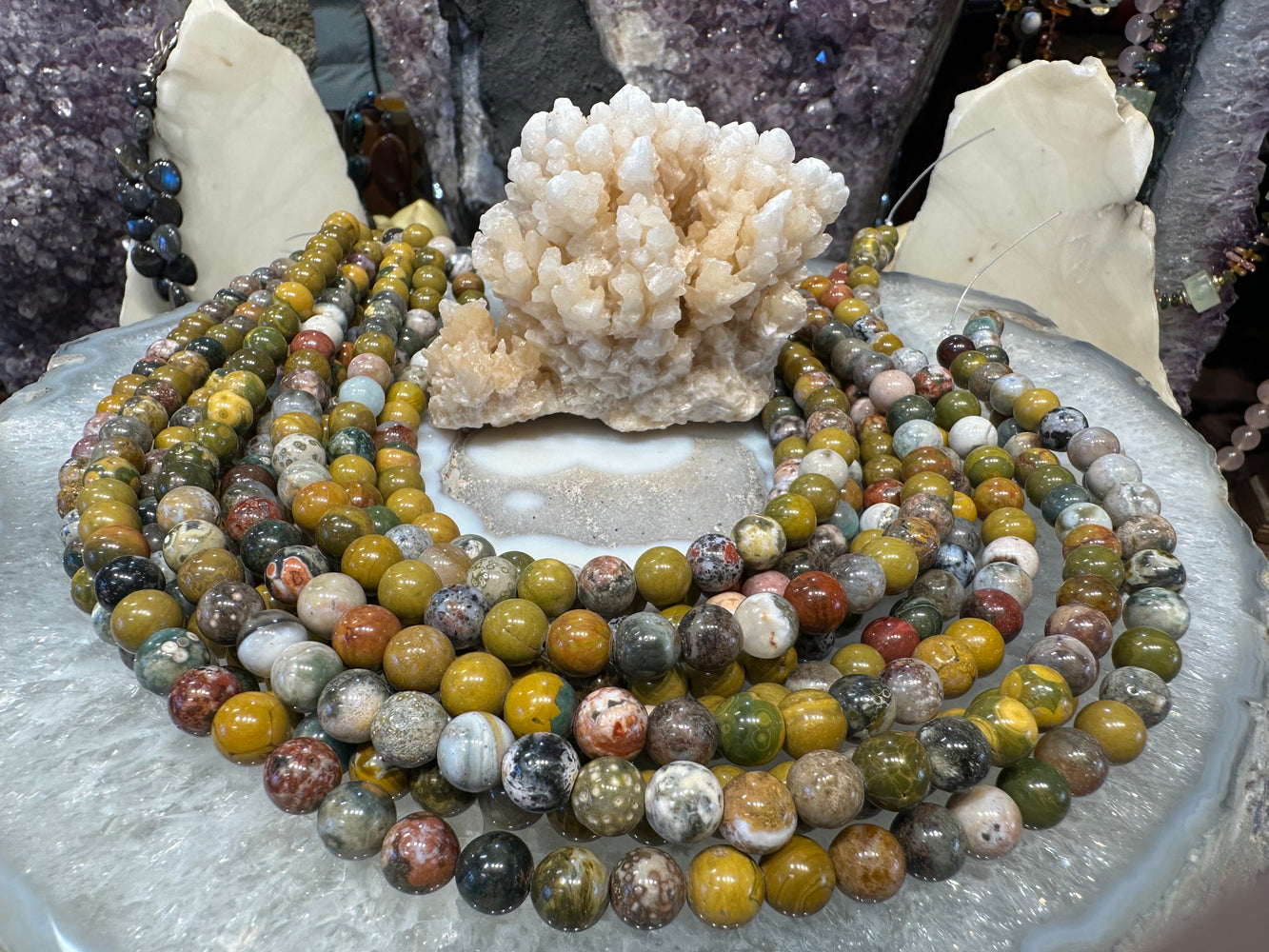 Ocean jasper 8mm gemstone beads