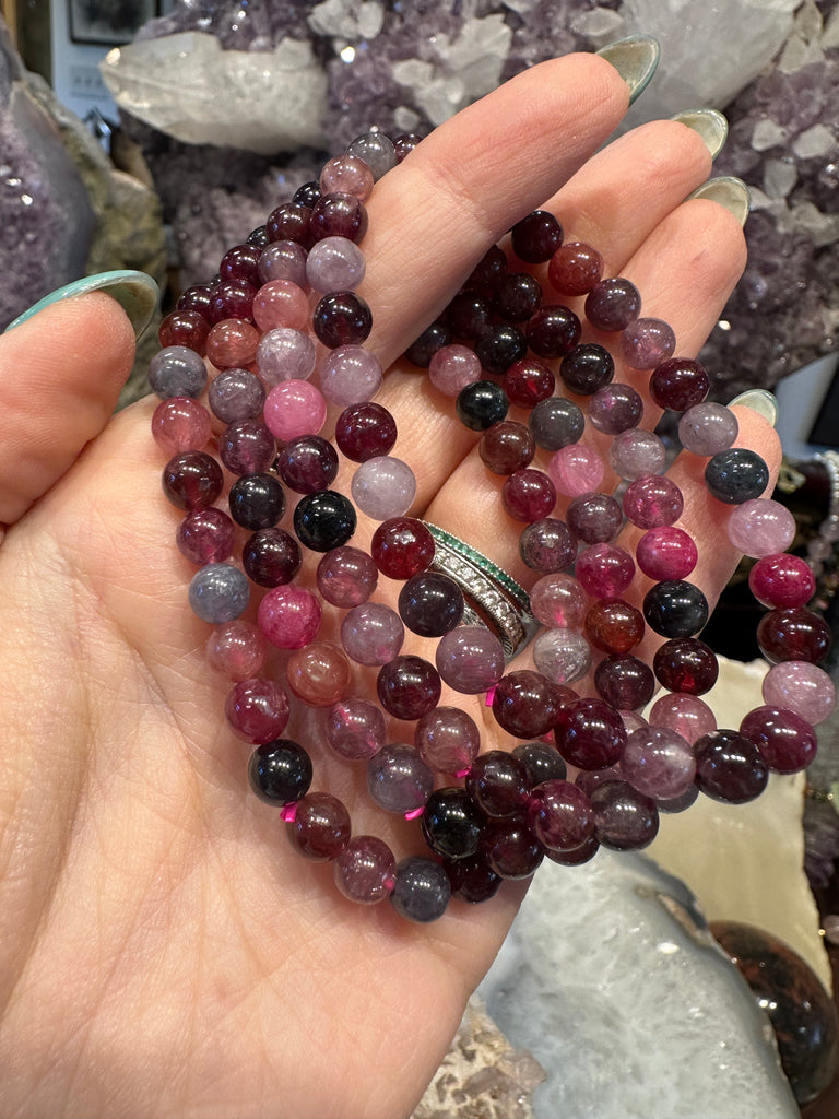 Super Multicolor spinel 6mm gemstone bracelet