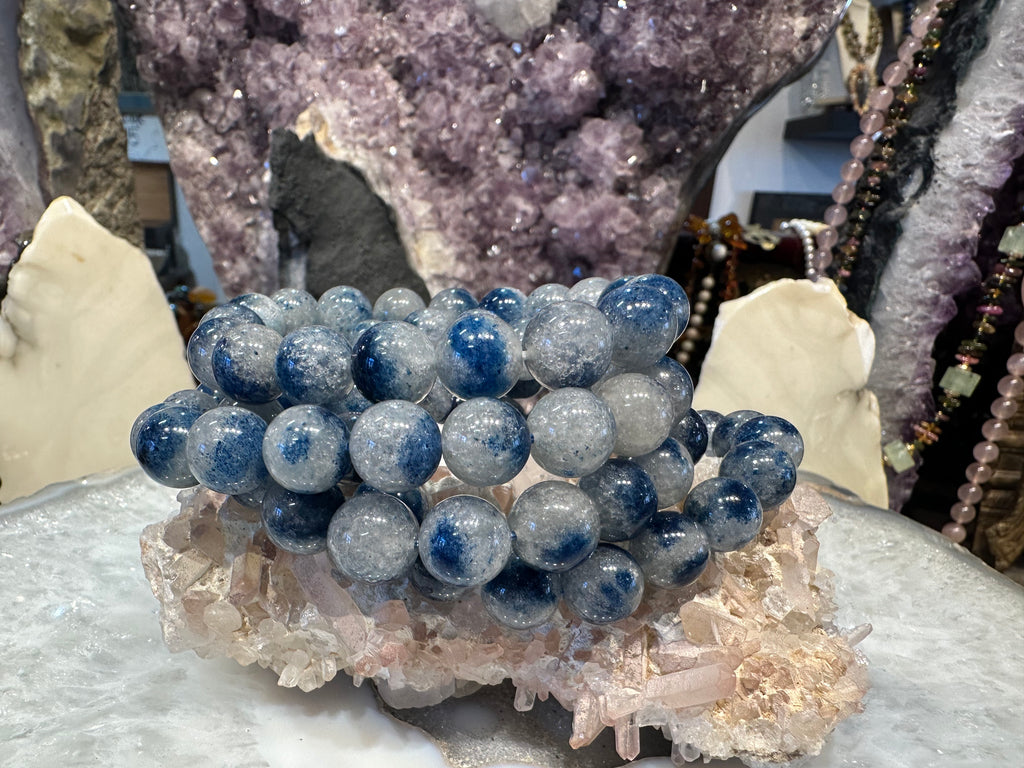 Deep blue Trolleite 11mm gemstone bracelet