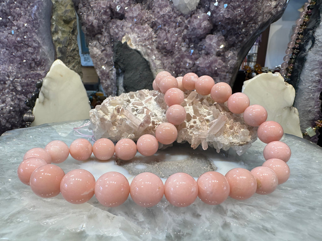 Stunning pink  Peruvian opal 11-14mm gemstone beads