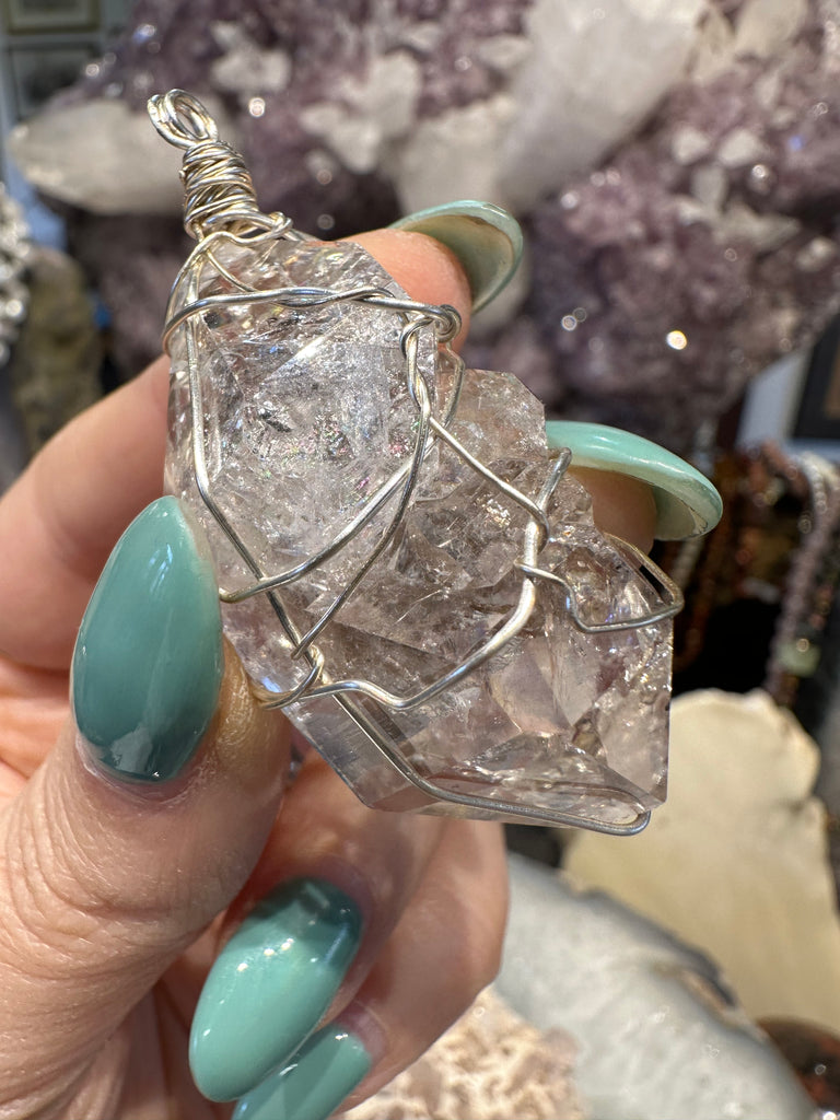 Beautiful Herkimer Diamond sterling pendant