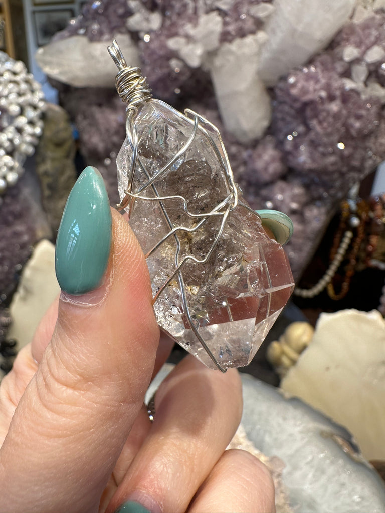 Beautiful Herkimer Diamond sterling pendant