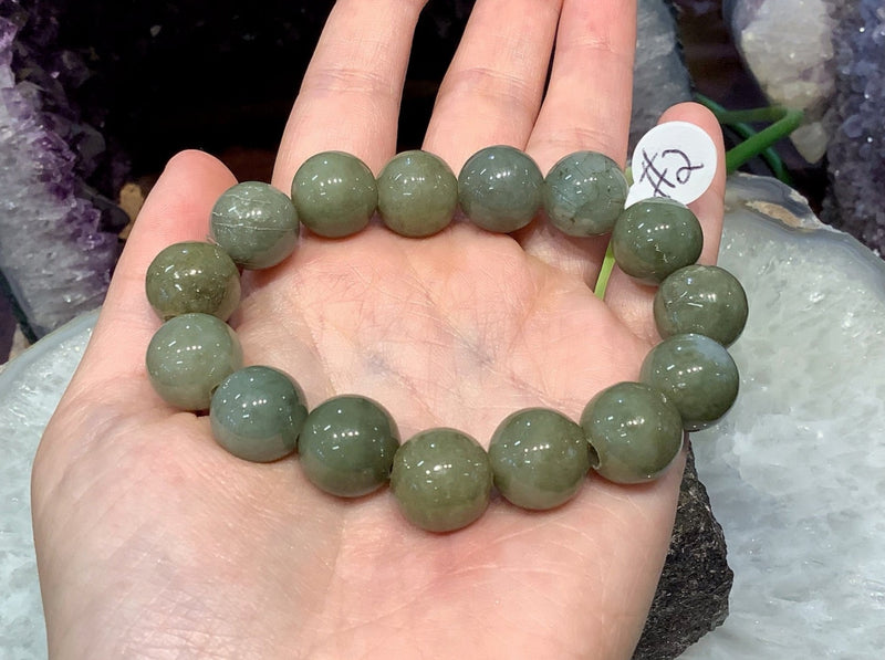 Green Jade Jadeite outlet Bracelet - Natural Jade 14mm #2